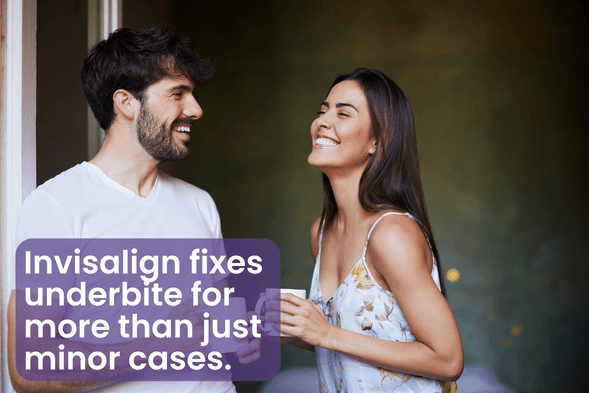 Invisalign fix underbite for more than minor cases - couple laughing